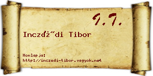 Inczédi Tibor névjegykártya