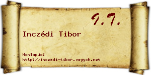 Inczédi Tibor névjegykártya